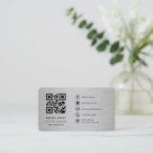 Metalen bedrijfslogo QR-code Visitekaartje (Staand voorkant)
