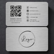 Metalen bedrijfslogo QR-code