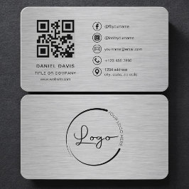 Metalen bedrijfslogo QR-code Visitekaartje