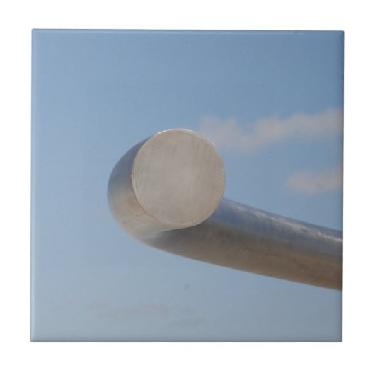 Metalen blauwe luchten tegeltje (Voorkant)