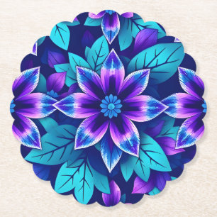 Metalen Blauwe Turkoois Camouflage Onderzetter Set