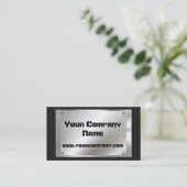 Metalen blik zwarte koolstofvezel Visitekaartjes (Staand voorkant)