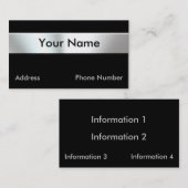 Metalen bliksemnaamplaatjes Visitekaartjes (Voorkant / Achterkant)