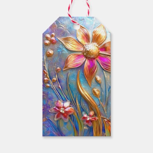 Metalen Bloemen Cadeaulabel (Voorkant)