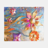 Metalen Bloemen Fleece Deken (Voorkant (Horizontaal))