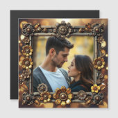 Metalen Bloemen Steampunk Gepersonaliseerde Foto (Voorkant / Achterkant)