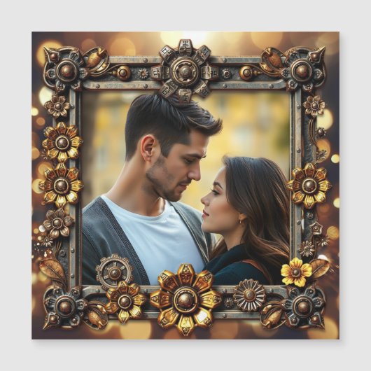 Metalen Bloemen Steampunk Gepersonaliseerde Foto (Voorkant)