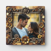 Metalen Bloemen Steampunk Gepersonaliseerde Foto Fotoplaat (Voorkant)