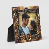 Metalen Bloemen Steampunk Gepersonaliseerde Foto Fotoplaat (Voorkant)