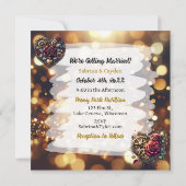 Metalen Bloemen Steampunk Gepersonaliseerde Weddin Kaart (Achterkant)