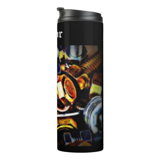 Metalen bolt Pop Kunst op maat Thermosbeker (Geroteerd rechts)