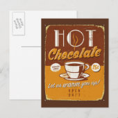  metalen bord - Hot Chocolate Briefkaart (Voorkant / Achterkant)
