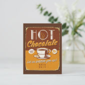  metalen bord - Hot Chocolate Briefkaart (Staand voorkant)