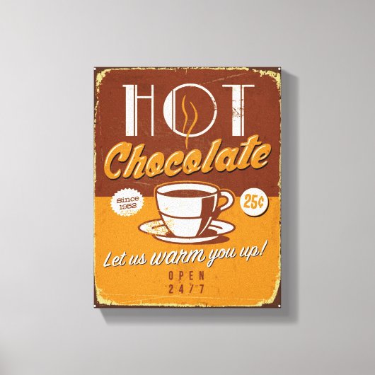  metalen bord - Hot Chocolate Canvas Afdruk (Voorkant)
