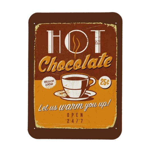  metalen bord - Hot Chocolate Magneet (Verticaal)