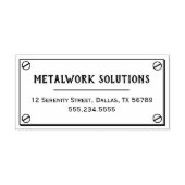 Metalen Bord met Schroeven Zakelijk Adres Zelfinktende Stempel (Design)