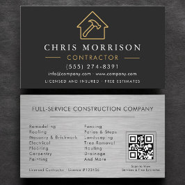 Metalen Bouwconstructie Black Gold QR Code Visitekaartje