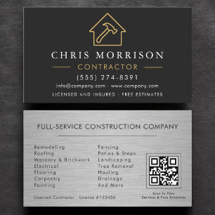 Metalen Bouwconstructie Black Gold QR Code Visitekaartje