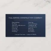 Metalen Bouwconstructie Navy Blauw   Visitekaartje (Achterkant)