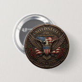 Metalen Brons Verenigde Staten 250e Verjaardag Ronde Button 5,7 Cm (Voorkant /achterkant)