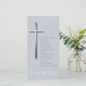 Metalen christelijk kruis rouwkaart bedankje kies bedankkaart (Staand voorkant)