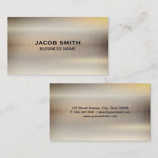 Metalen Chrome Achtergrond Visitekaartje (Voorkant / Achterkant)