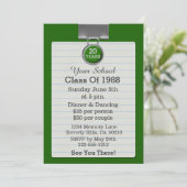 Metalen clip-laptop Groene klas reünie Kaart (Staand voorkant)
