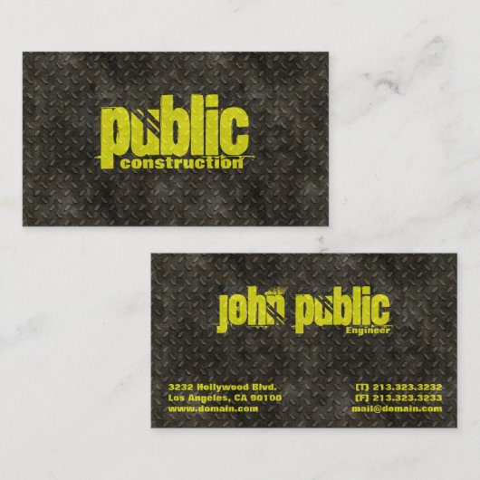 Metalen constructielagen visitekaartje (Voorkant / Achterkant)