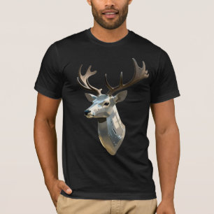 Metalen Cyberhertenkop Steampunk Muur Kunst Trofee T-shirt