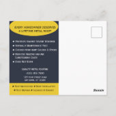 Metalen dakbedekking bedrijf promotioneel briefkaart (Achterkant)