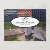 Metalen dakbedekking bedrijf promotioneel briefkaart (Voorkant)