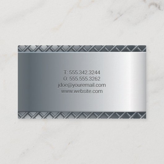 Metalen daktop | Realtor-Visitekaartje Visitekaartje (Achterkant)