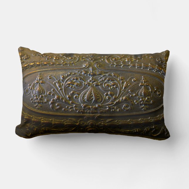  metalen decoratie elegant floraal oud sculpt kussen (Voorkant)