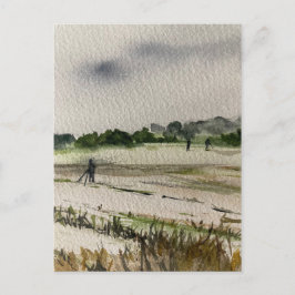 Metalen detecteren in de velden briefkaart