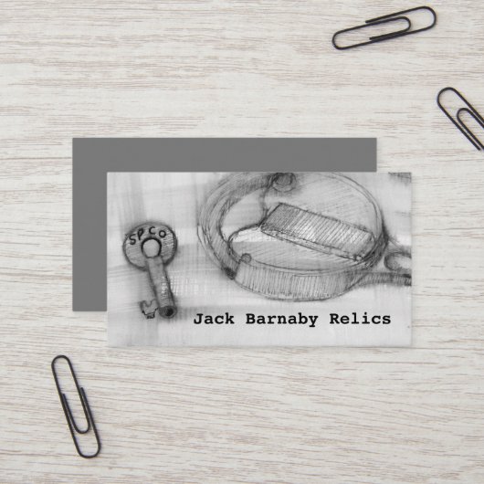 Metalen detecteren relikwieën Railroad Lock Key Sc Visitekaartje (Voorkant / Achterkant in situ)