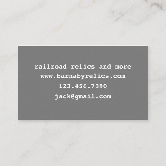 Metalen detecteren relikwieën Railroad Lock Key Sc Visitekaartje (Achterkant)