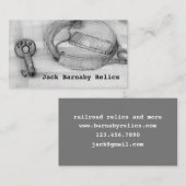 Metalen detecteren relikwieën Railroad Lock Key Sc Visitekaartje (Voorkant / Achterkant)