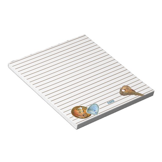 Metalen detectietraining Sleutels Monogram Button Notitieblok (Schuin)