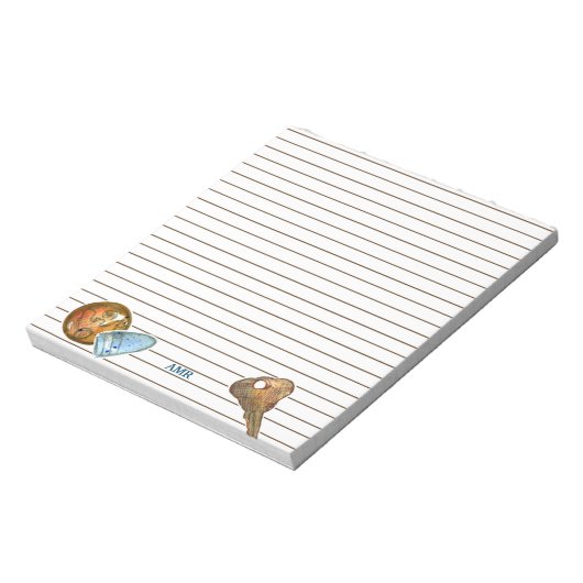 Metalen detectietraining Sleutels Monogram Button Notitieblok (Linkerzijde)