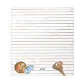 Metalen detectietraining Sleutels Monogram Button Notitieblok (Voorkant)