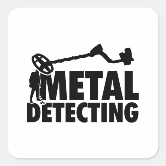 Metalen detector Geocaching | Treasure Hunt Gifts Vierkante Sticker (Voorkant)