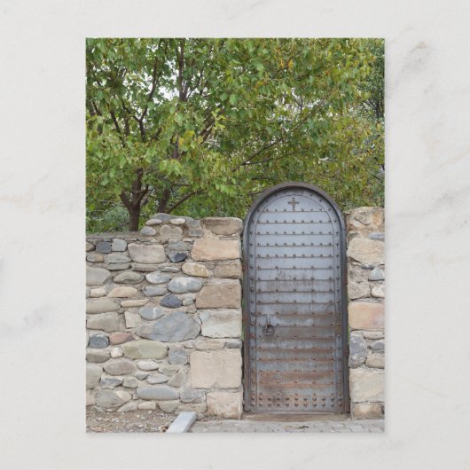 Metalen deur en wand briefkaart (Voorkant)