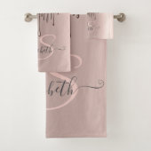 Metalen druppeltjes Glitter Ombre Roos Gold Bad Handdoek (Insitu)
