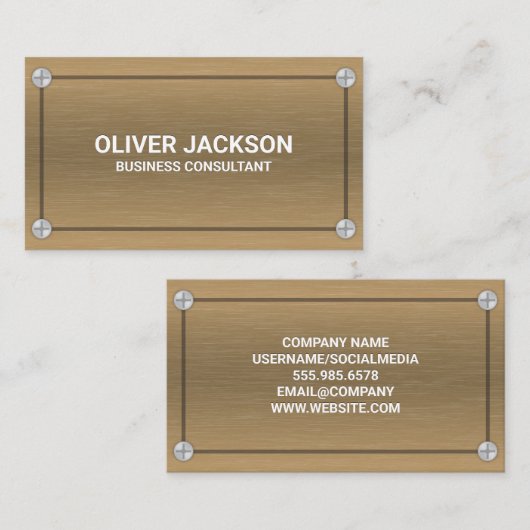 Metalen en schroeven | Metaalstructuur Visitekaartje (Voorkant / Achterkant)