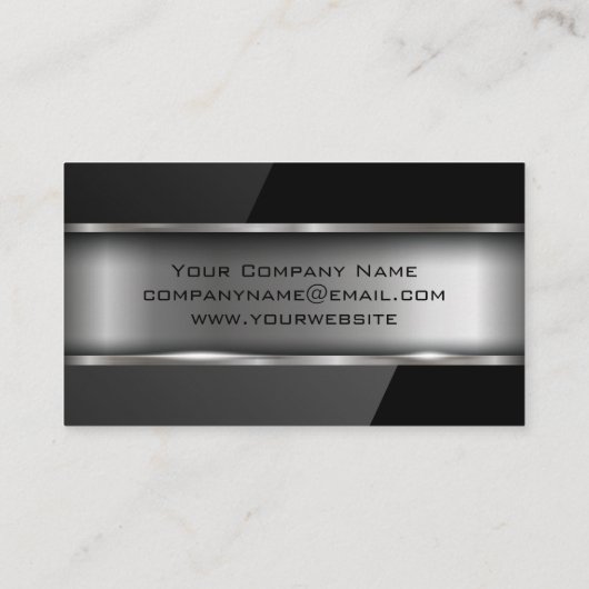 Metalen en zwart gloss visitekaartje (Achterkant)