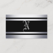 Metalen en zwarte strips visitekaartje (Voorkant)