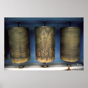 Metalen gebeds wielen poster