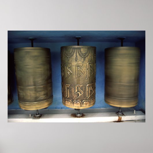 Metalen gebeds wielen poster (Voorkant)