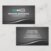 Metalen Geborstelde Golf Achtergrond | Whisk Visitekaartje (Voorkant / Achterkant)