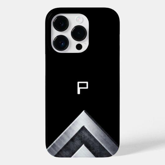 Metalen geometrische monogram zwarte Case-Mate iPhone case (Achterkant)